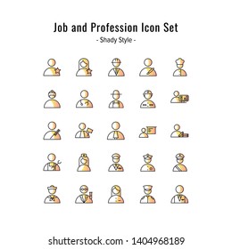 job and profession icons vector. job and profession icon set. modern icon style design