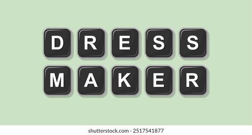 Job profession word DRASS MAKER made with computer keyboard button design illustration on bright background, Vector illustration design.