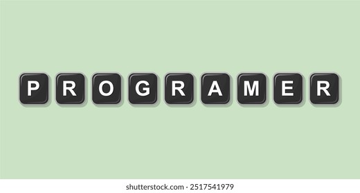 Job profession word PROGRAMER made with computer keyboard button design illustration on bright background, Vector illustration design.