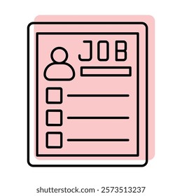 job profile color shadow line icon outline icon, pixel perfect