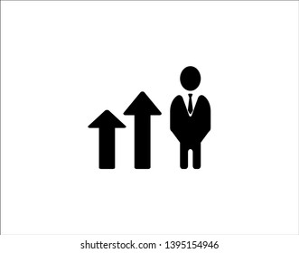 Job promotion icon. Career advancement and achievement usage. Vector illustration