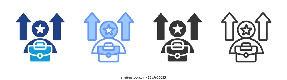 Job Promotion icon set multiple style collection
