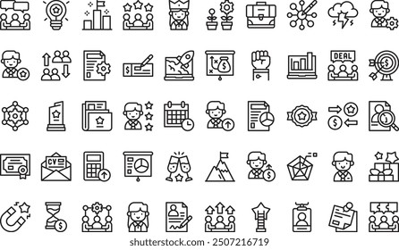 Job promotion icons collection is a vector illustration with editable stroke.
