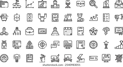 Job promotion icons . High-Quality Vector Icons Collection with Editable Stroke. Ideal for Professional and Creative Projects.