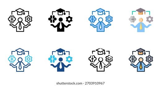 Berufsqualifikationen Symbol Set mehrere Stilkollektion 

