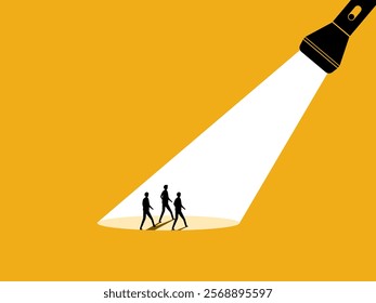 Job Recruitment ,Business Recruitment. Spotlight for team Businessmen. vector illustration