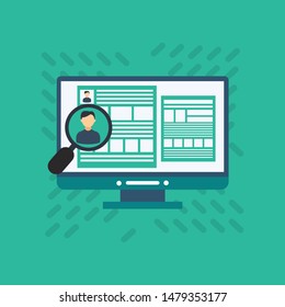 Job recruitment, job candidate evaluation flat vector illustration