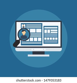 Job recruitment, job candidate evaluation flat vector illustration