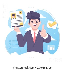 job recruitment and curriculum vitae illustration