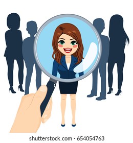 Job recruitment interview we are hiring concept woman choice