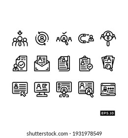 Job Recruitment line Icon. Find Job Icon Vector Illustration Template For Web and Mobile