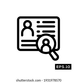 Job Recruitment line Icon. Find Job Icon Vector Illustration Template For Web and Mobile