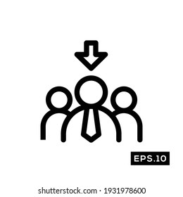 Job Recruitment line Icon. Find Job Icon Vector Illustration Template For Web and Mobile