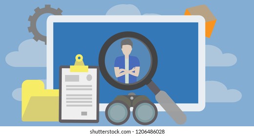 Job recruitment vector concept
