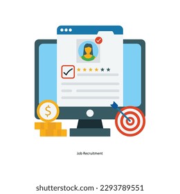 Job Recruitment Vector Flat Icons. Simple stock illustration stock