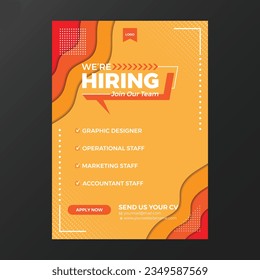 job recruitment vector poster design in modern style
