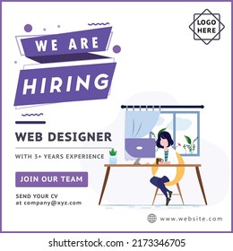 Job Recruitment We Are Hiring Post Social Media Banner