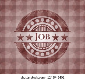 Job red geometric pattern emblem. Seamless.