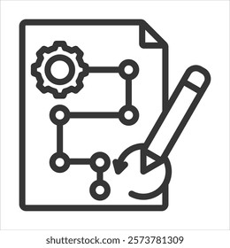 Job Redesign Outline Icon Vector Illustration