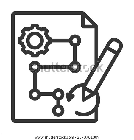 Job Redesign Outline Icon Vector Illustration
