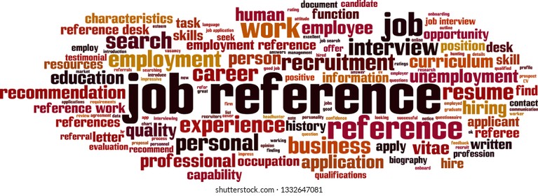 Job reference word cloud concept. Vector illustration