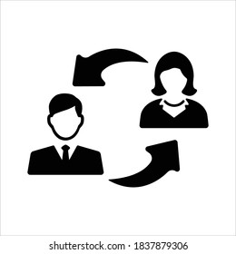 Job replacement icon on white background