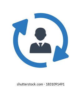 Icono de reemplazo de trabajo.rotación,posición (ilustración vectorial)