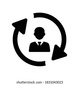 Job replacement icon.switch,rotation (vector illustration)