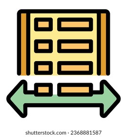 vector de contorno de icono de informe de trabajo. Formulario de documento. Color plano de la marca de papel