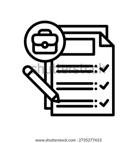 Job Requirement Icon Line Vector Illustration