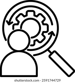 Job Reskilling icon line vector illustration
