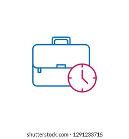 Job resume, briefcase 2 colored line icon. Simple colored element icon. Job resume, briefcase outline symbol design icon from job resume set