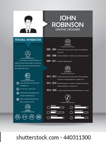 Job resume or CV template layout template in A4 size. vector illustration 