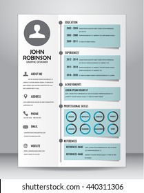 Job Resume Or CV Template Layout Template In A4 Size. Vector Illustration 