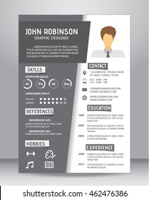 Job resume or CV template layout template in A4 size. vector illustration 