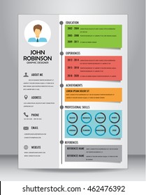 Job resume or CV template layout template in A4 size. vector illustration 