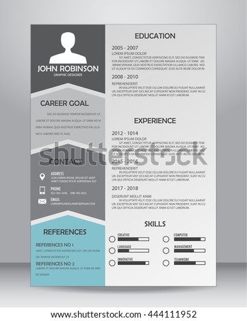 job resume cv template layout template stock vector royalty free resume template layout