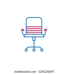 Job resume, desk chair 2 colored line icon. Simple colored element icon. Job resume, desk chair outline symbol design icon from job resume set