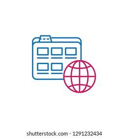 Job resume, folder 2 colored line icon. Simple colored element icon. Job resume, folder outline symbol design icon from job resume set