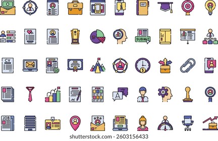 Job resume icons High-Quality Vector Icons Collection with Editable Stroke. Ideal for Professional and Creative Projects.