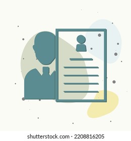Job and resume on multicolored background. Layers grouped for easy editing illustration. For your design.