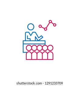 Job resume, presentation 2 colored line icon. Simple colored element icon. Job resume, presentation outline symbol design icon from job resume set