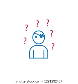 Job resume, question 2 colored line icon. Simple colored element icon. Job resume, question outline symbol design icon from job resume set