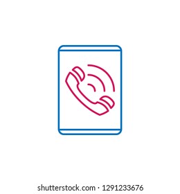 Job resume, smartphone 2 colored line icon. Simple colored element icon. Job resume, smartphone outline symbol design icon from job resume set