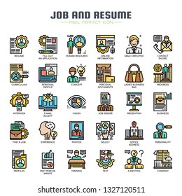 Job and Resume , Thin Line and Pixel Perfect Icons
