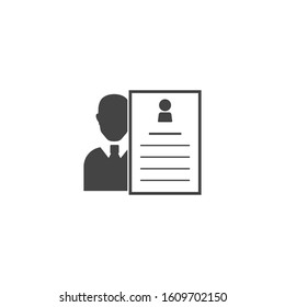 Job and resume vector icon on white isolated background.