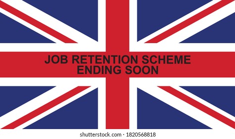 Job retention scheme ending soon union jack vector