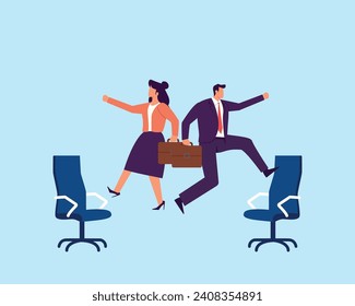 Rotación de empleo o cambio de puesto de empleado para nuevas habilidades y experiencia, pasando a una nueva responsabilidad dentro del concepto de organización