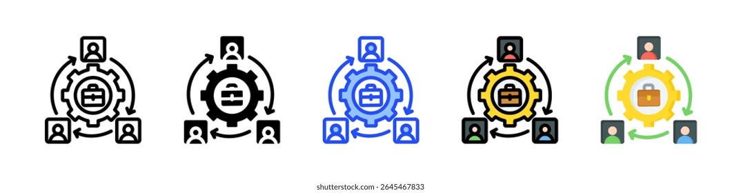 Job Rotation Icon Collection With Multiple Styles