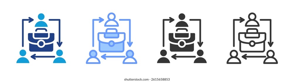 Job Rotation icon set multiple style collection